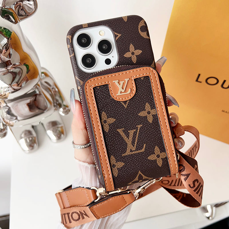 جراب iPhone بسلسلة حامل بطاقات Lou GG
