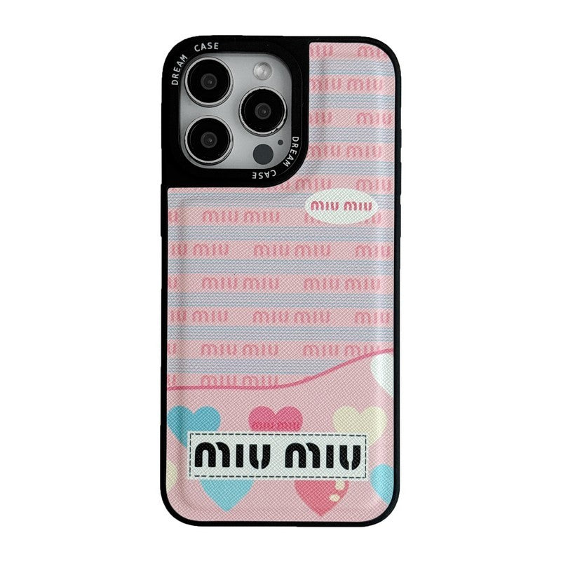 ุญุงูุธุฉ ูุงุชู iPhone ู
ู ุงูุฌูุฏ ุจุงูููููู ุงูุฃุฎุถุฑ ูุงููุฑุฏู ู
ู Miu