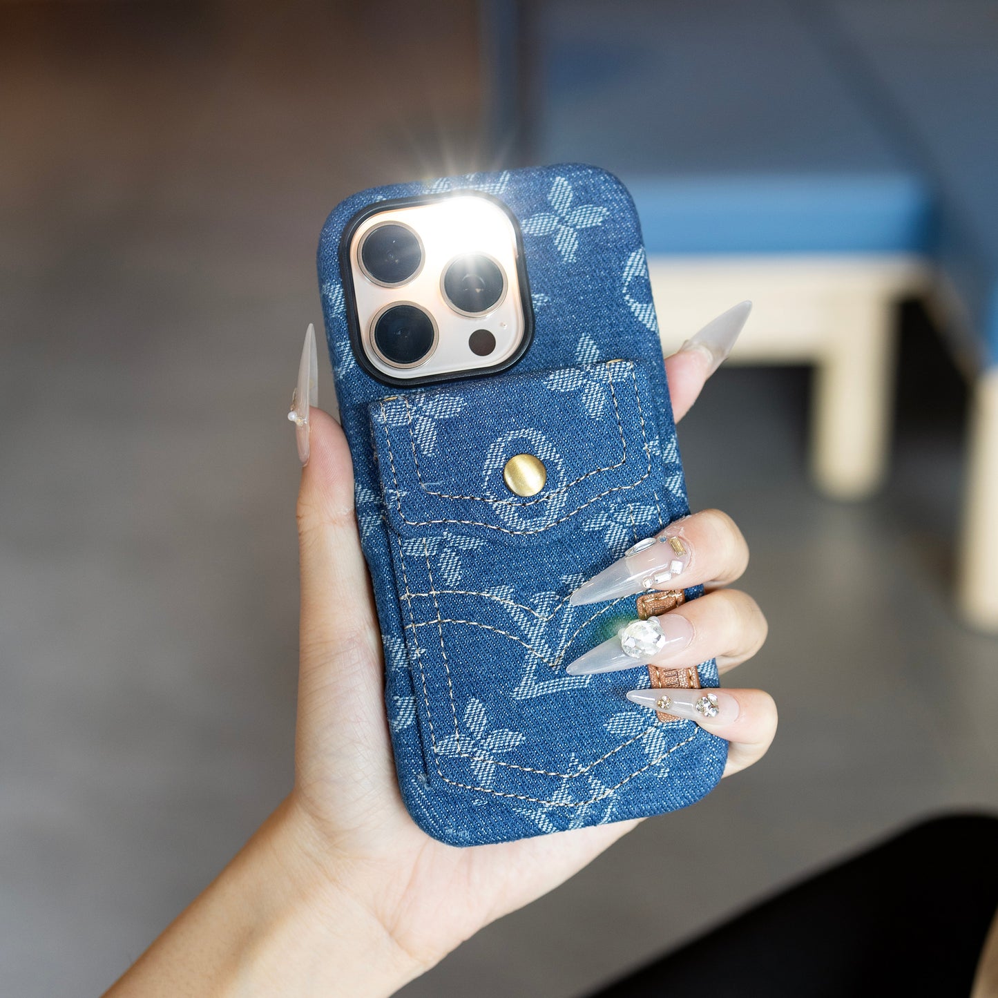 Ny klassisk luksuskortholder telefonetui 06