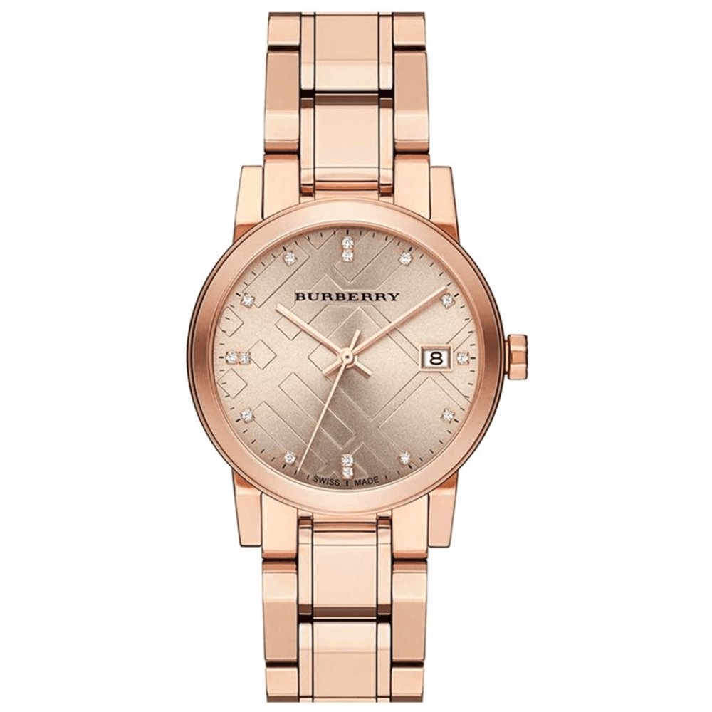 バーバリー レディース ダイヤモンド ローズゴールド 34mm 腕時計