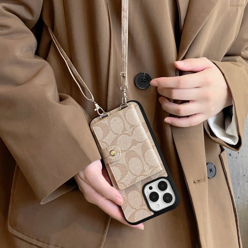 Coach iPhone tok pénztárcával és szíjjal, fehér -SZK240402