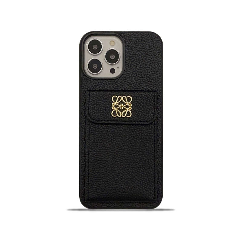 LOEWE كفر ايفون مع حامل بطاقة اسود - QBK240603