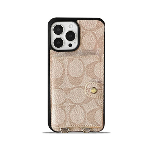 Custodia per iPhone Coach con portafoglio e cinturino bianca -SZK240402