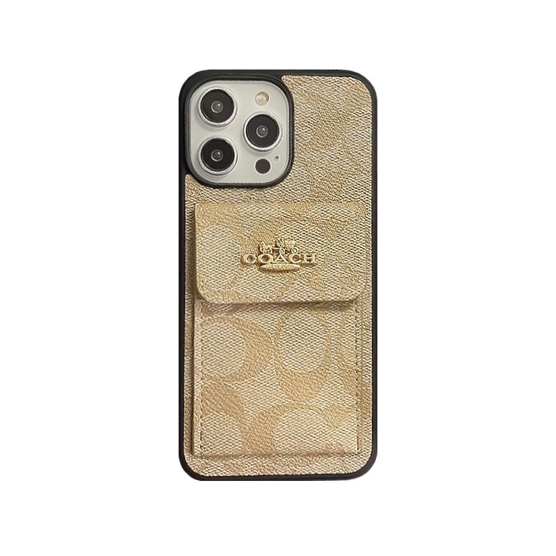 Coach iPhone Case s držákem na kartu Peněženka Coffee -SZK240425