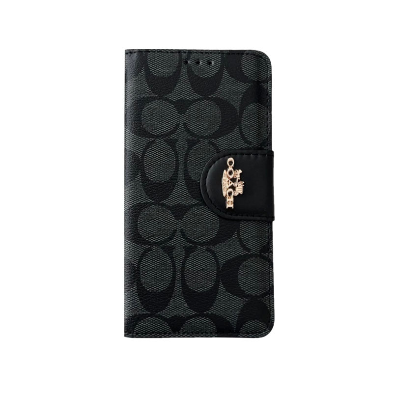Coach iPhone Case Læder Flip Case med kortholder Brun-PTK241622