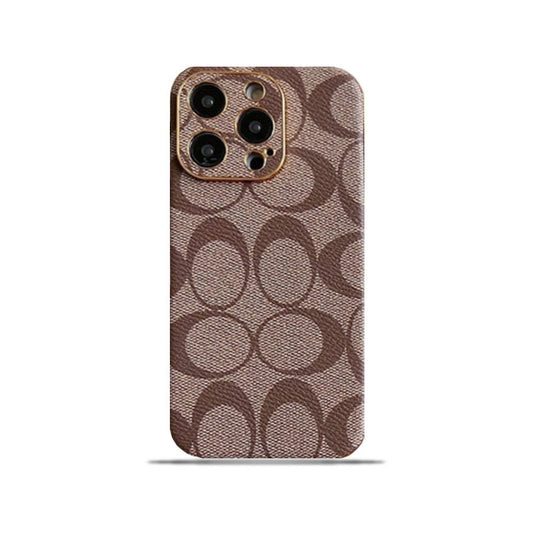 Skórzane etui Coach na iPhone'a w kolorze jasnobrązowym -QBK240513