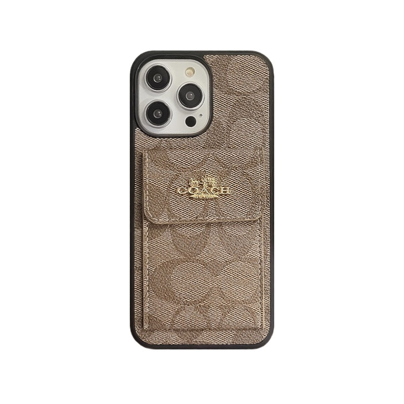 Coach iPhone Case s držákem na kartu Peněženka Coffee -SZK240425