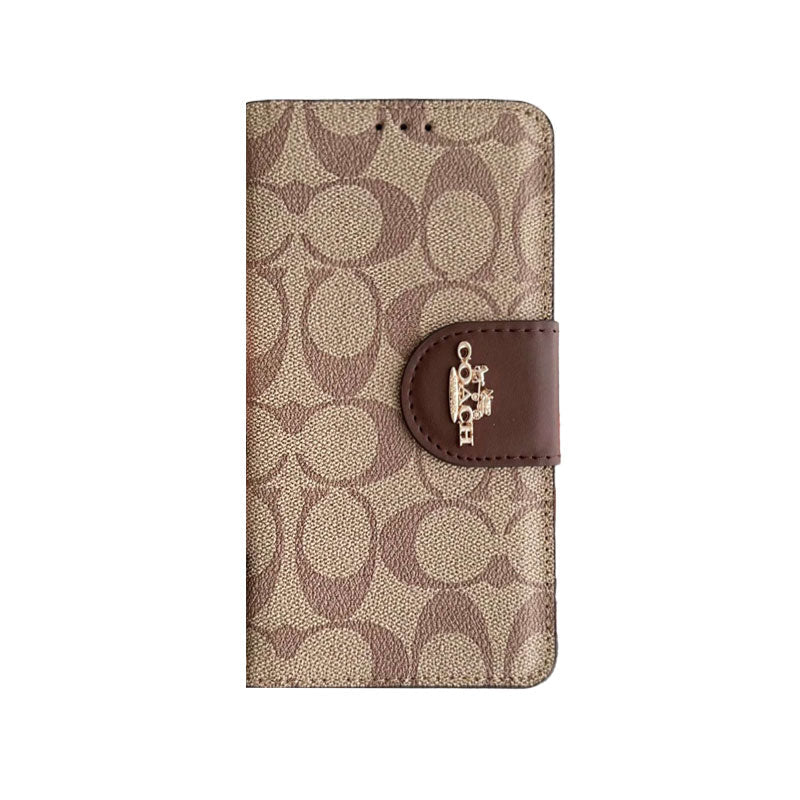 Kožené flipové pouzdro Coach iPhone Case s držákem na karty Černé-PTK241622