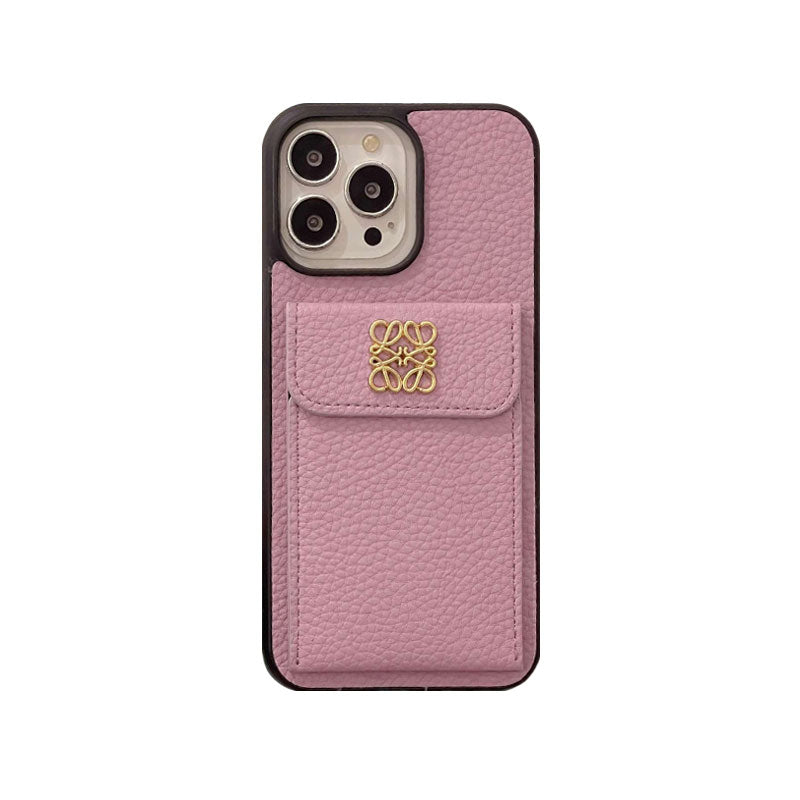 LOEWE كفر ايفون مع حامل بطاقة اسود - QBK240603