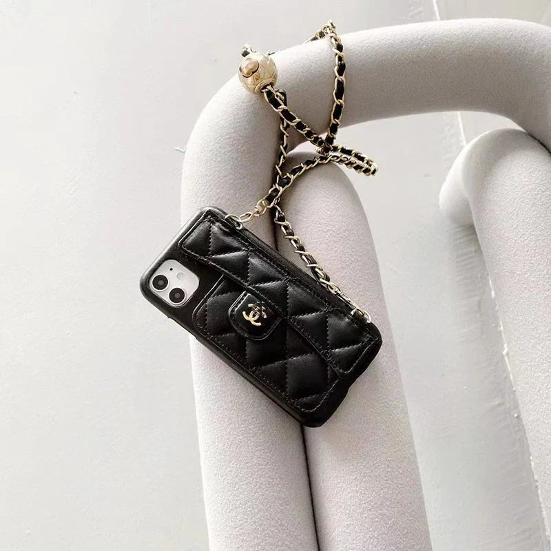 Πολυτελής Θήκη για iPhone Πορτοφόλι με Χέρι/Crossbody Chain