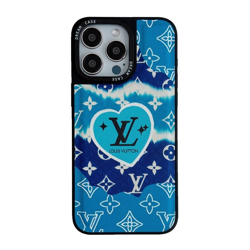 Lou blauw lederen iPhone-hoesje