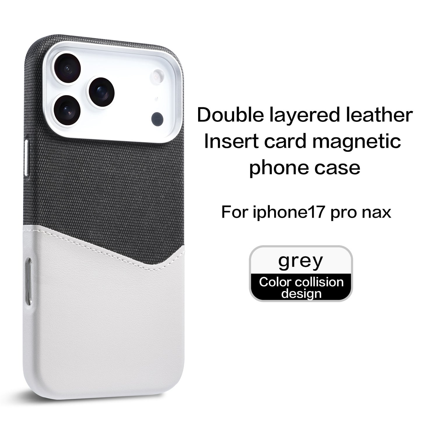 Dual-Layer Leather Magnetic Card Slot Phone Case