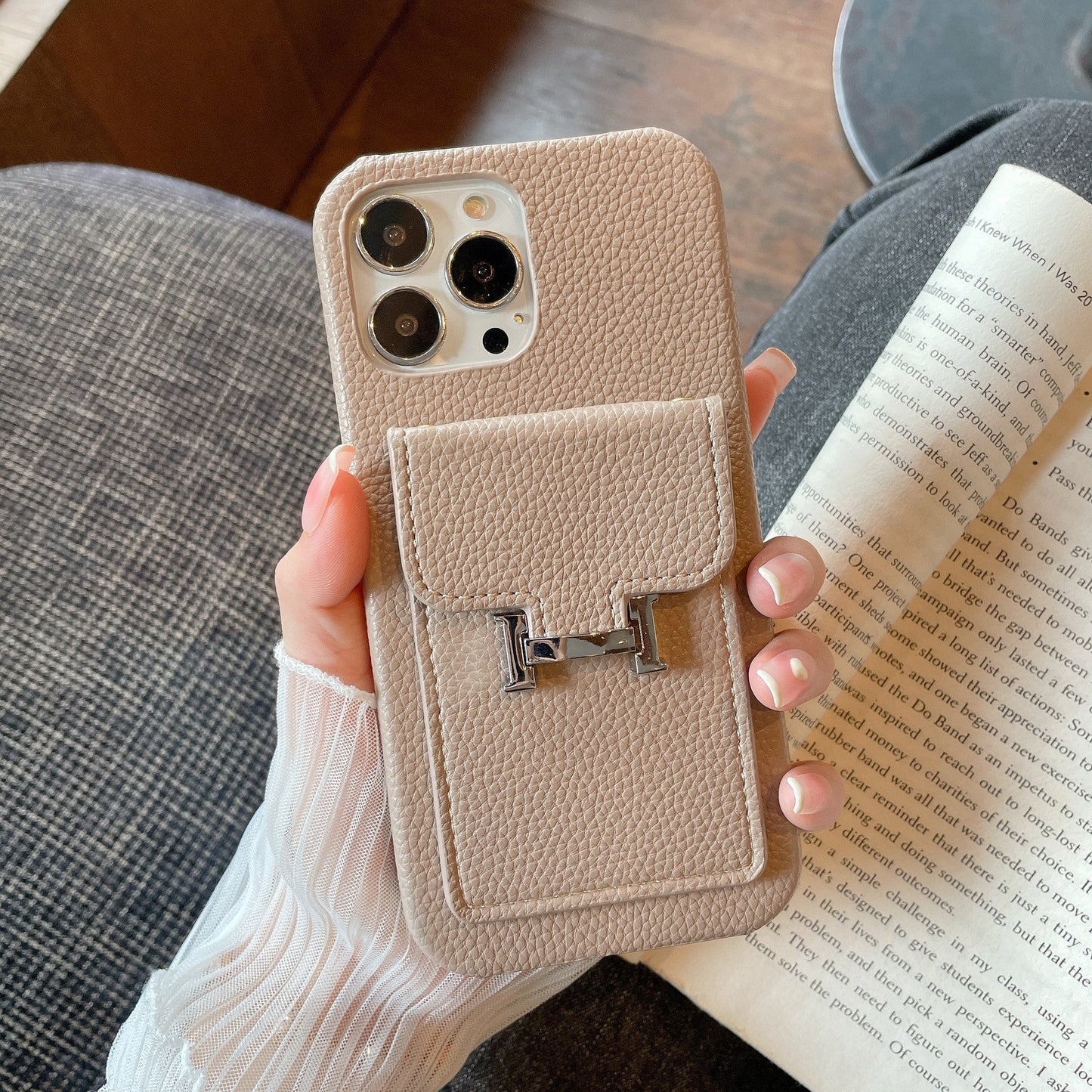 H Card Holder Læder iPhone etui