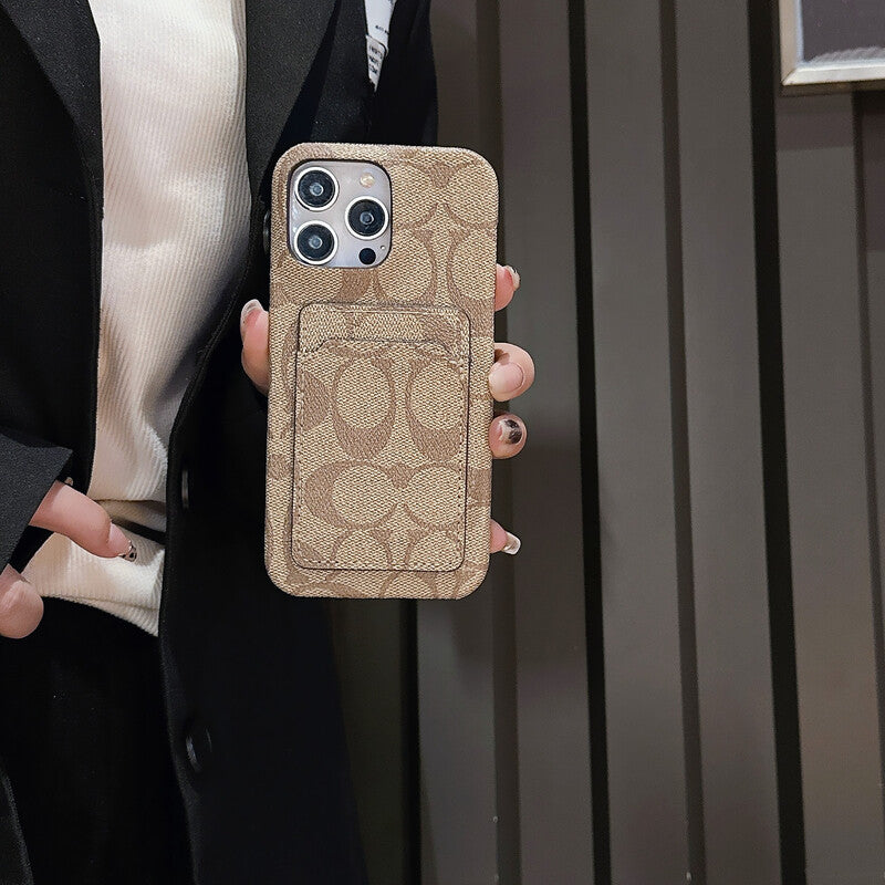 Κλασική θήκη iPhone Coach με θήκη κάρτας Λευκή -JQB240330
