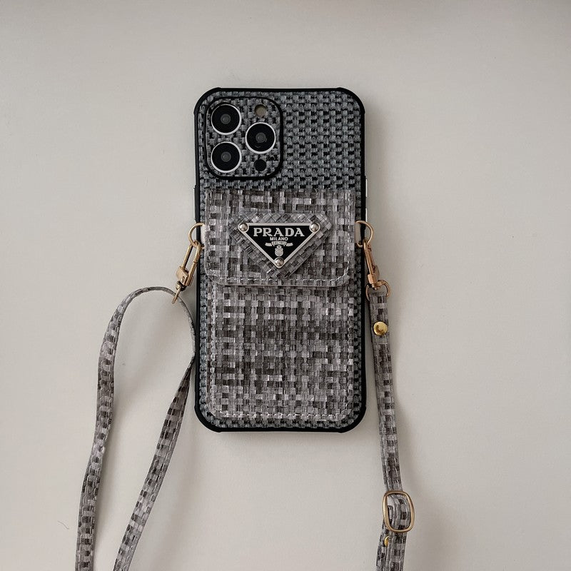 Custodia per iPhone a tracolla con borsa per carte Pra Weave