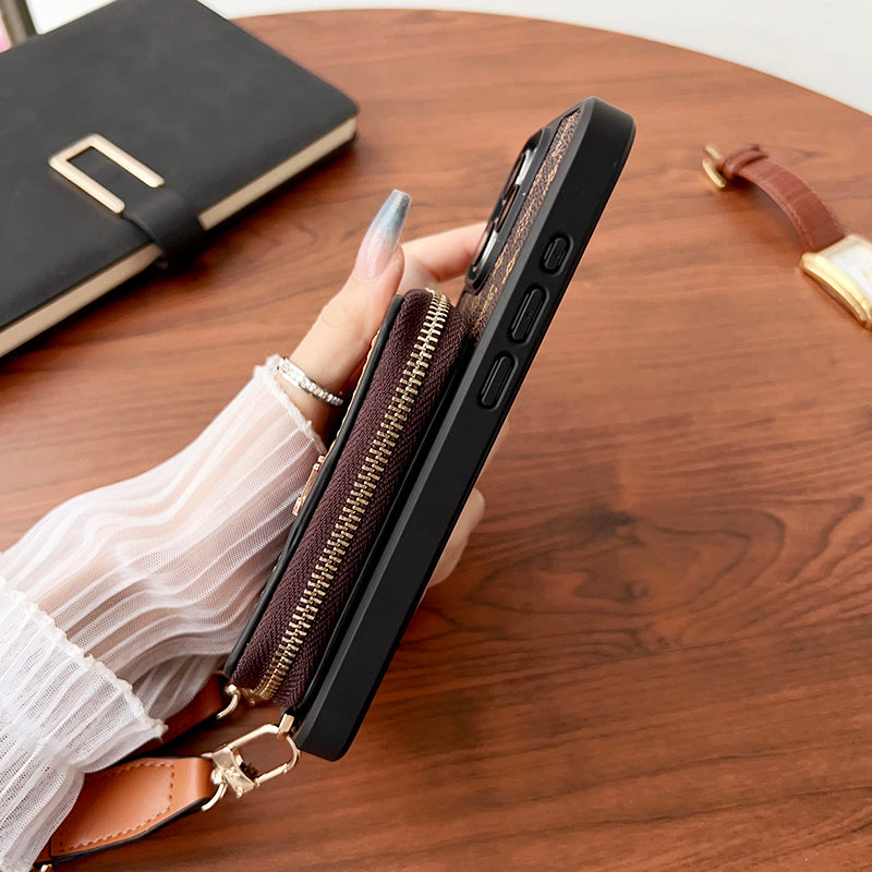 Custodia per iPhone con catena porta carte Lou GG