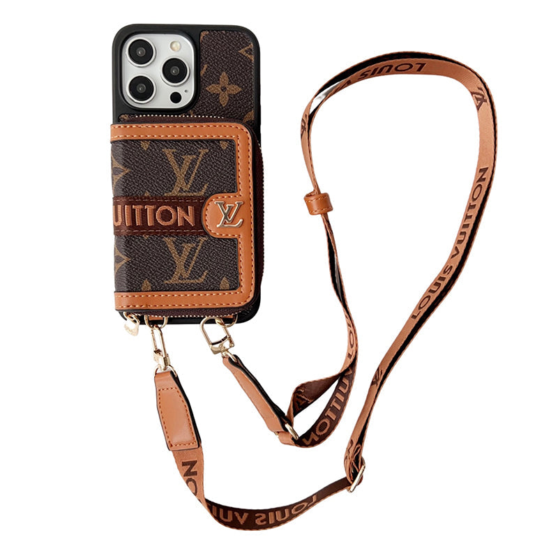Custodia per iPhone con catena porta carte Lou GG