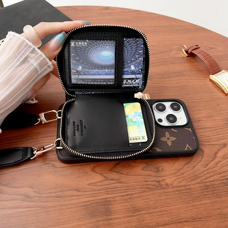 Custodia per iPhone con catena porta carte Lou GG