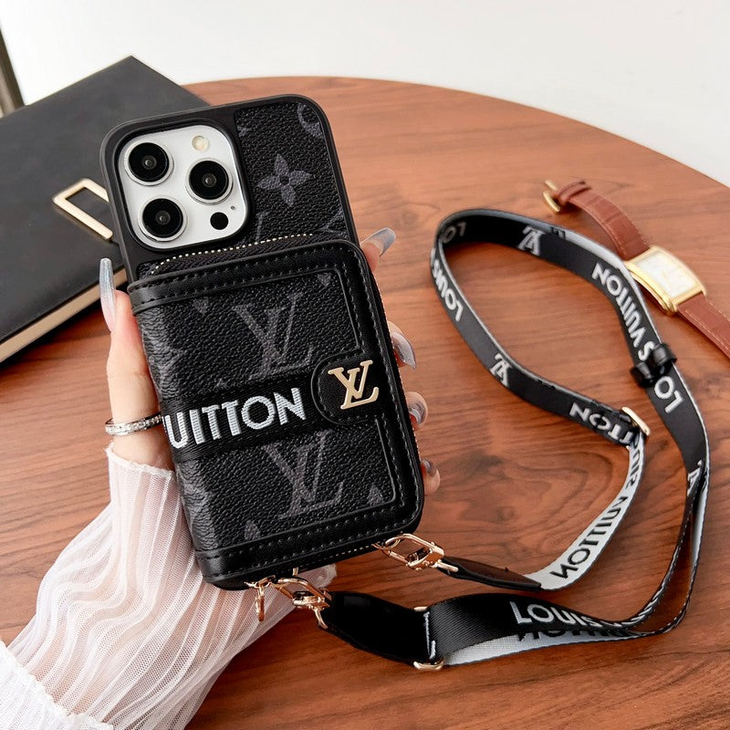 Custodia per iPhone con catena porta carte Lou GG