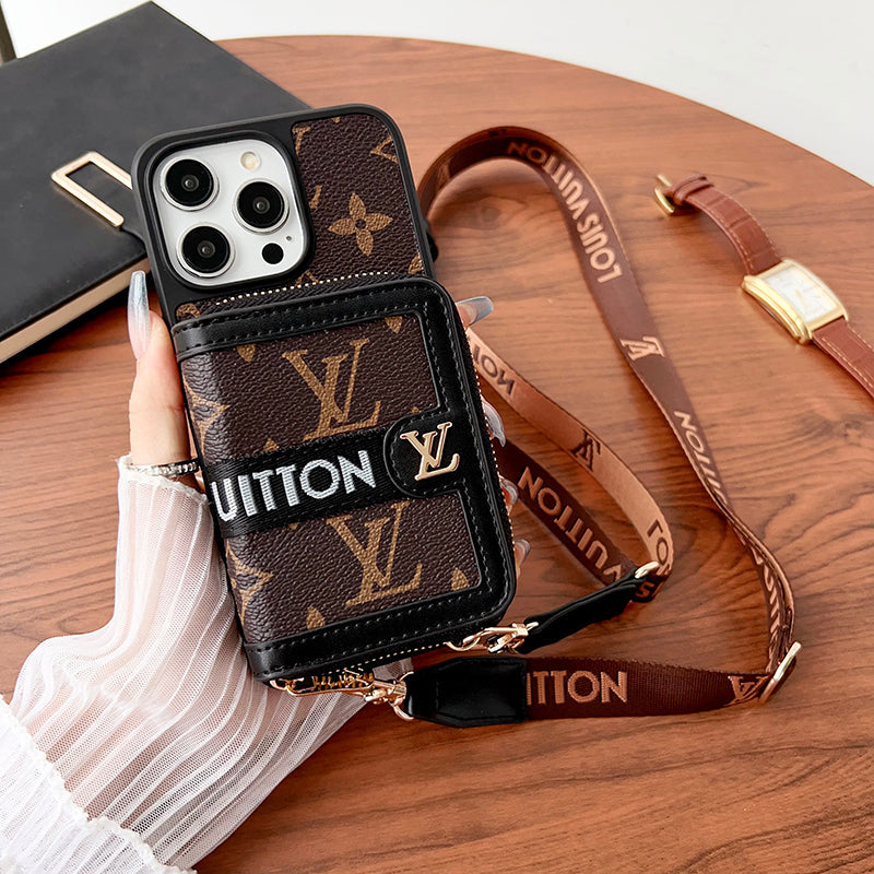 Custodia per iPhone con catena porta carte Lou GG