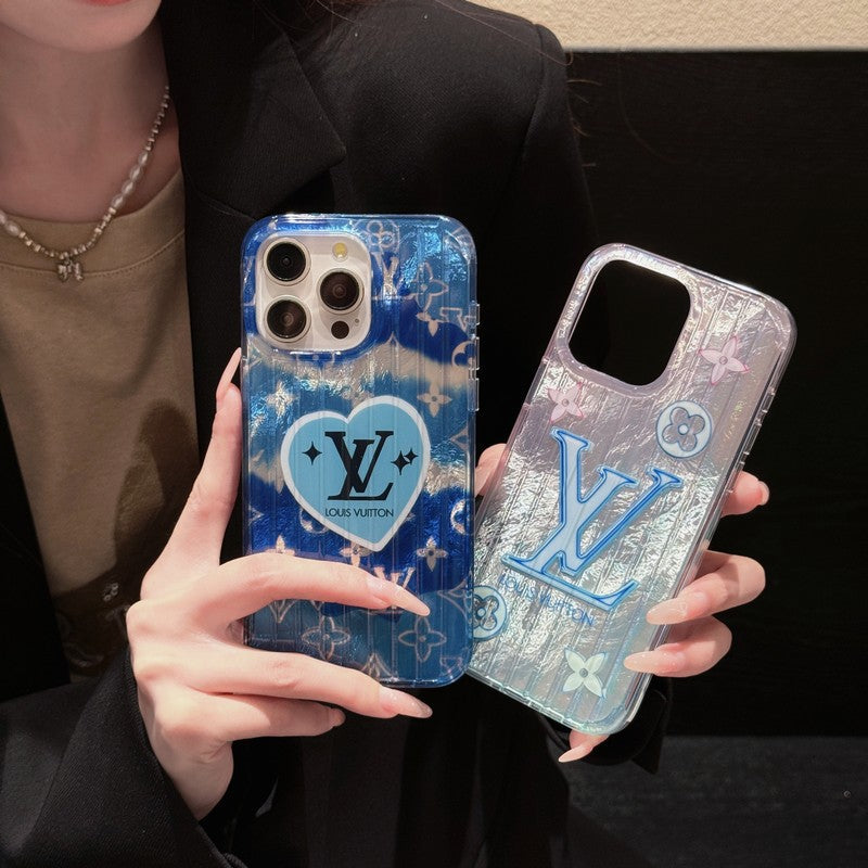 Lou roze en blauwe iPhone-hoesje