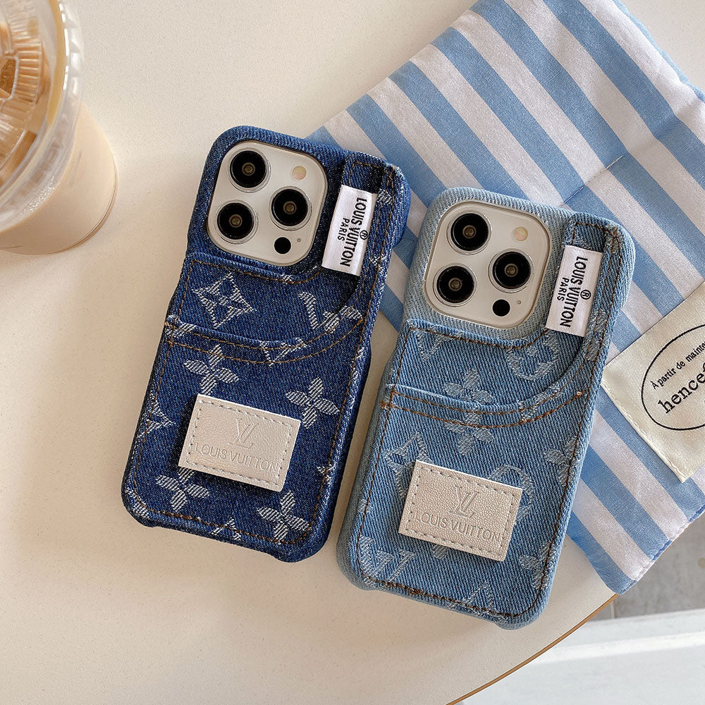 Opvallend denim fashion iPhone-hoesje
