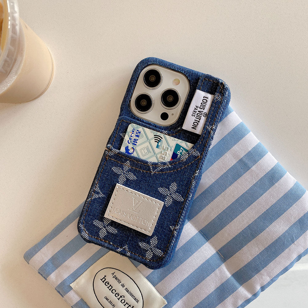 Opvallend denim fashion iPhone-hoesje
