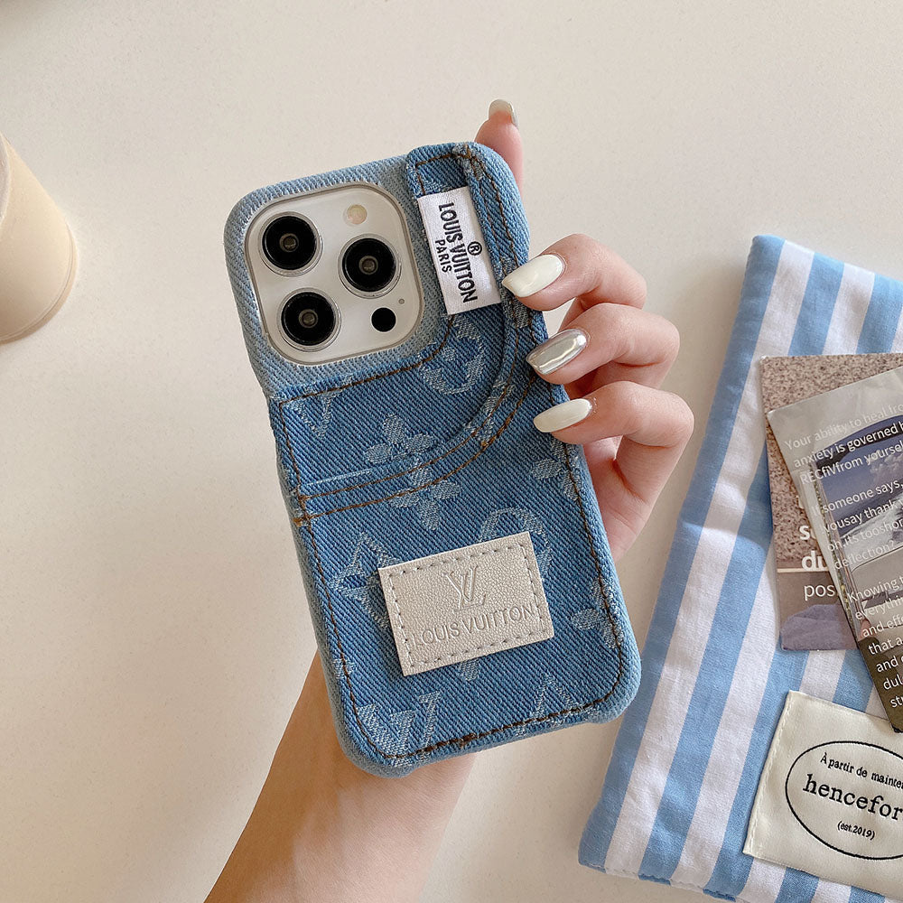 Opvallend denim fashion iPhone-hoesje