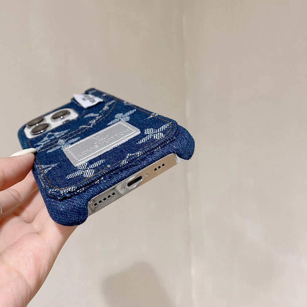 Opvallend denim fashion iPhone-hoesje