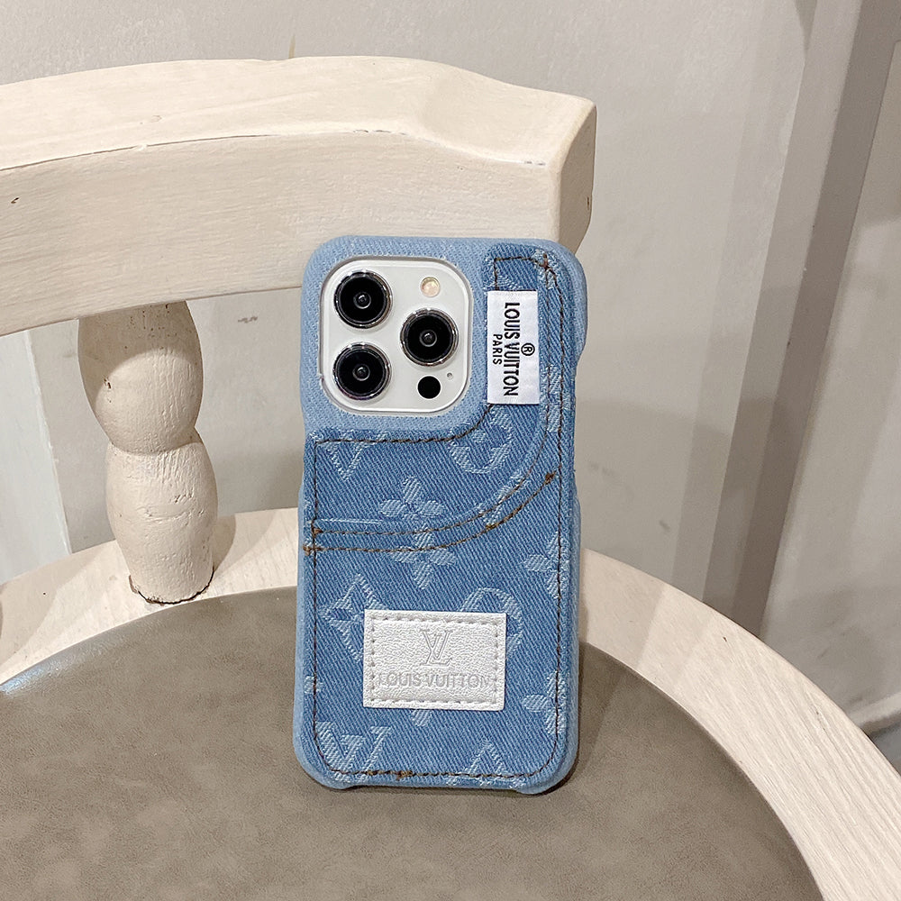 Opvallend denim fashion iPhone-hoesje