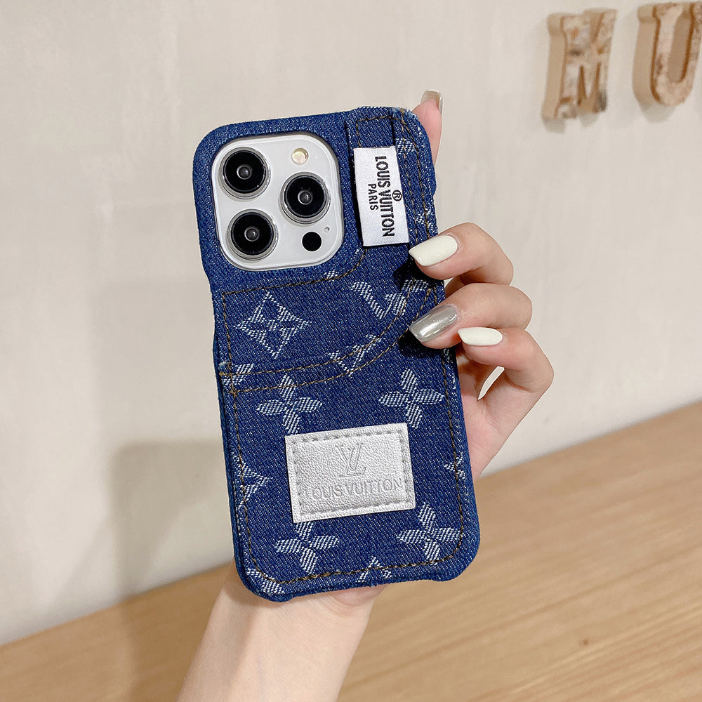 Opvallend denim fashion iPhone-hoesje