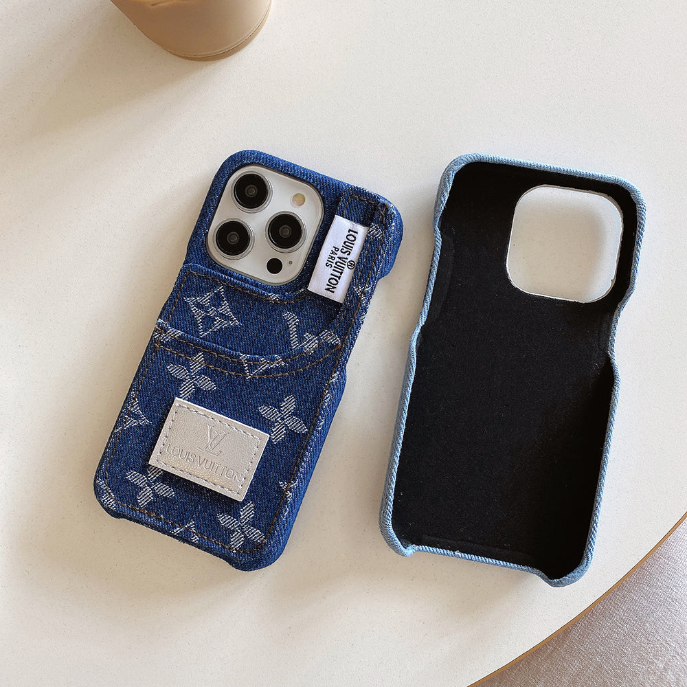 Opvallend denim fashion iPhone-hoesje