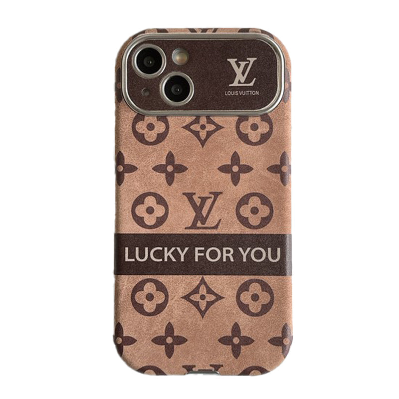 Custodia per iPhone Lou classica in pelle marrone e nera