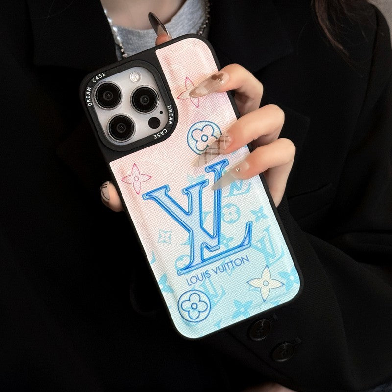 Lou blauw lederen iPhone-hoesje