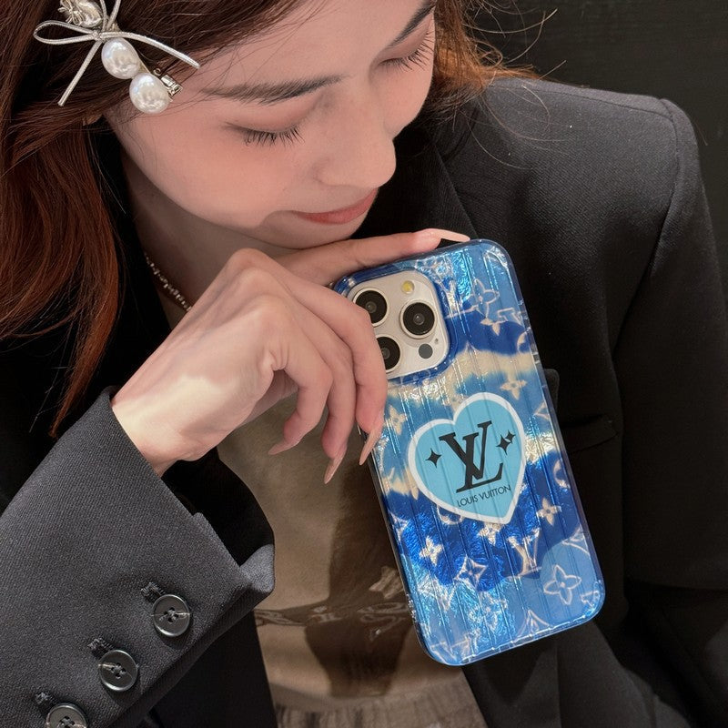 Lou roze en blauwe iPhone-hoesje