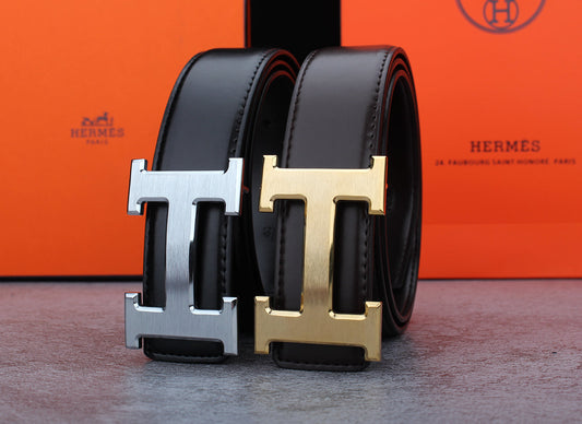 2 barvy klasický kožený pásek s přezkou (unisex styl)