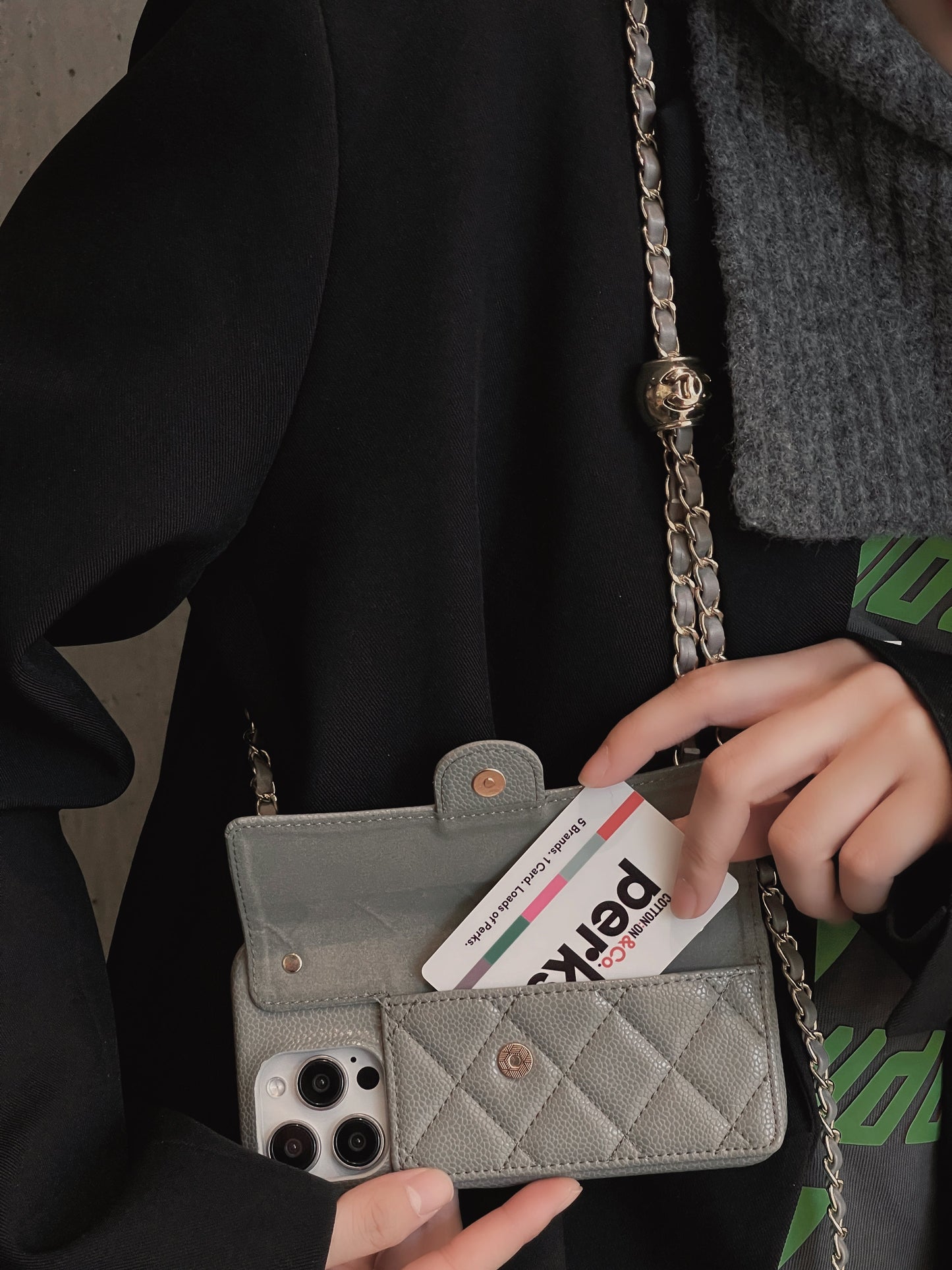 Πολυτελής Θήκη για iPhone Πορτοφόλι με Χέρι/Crossbody Chain