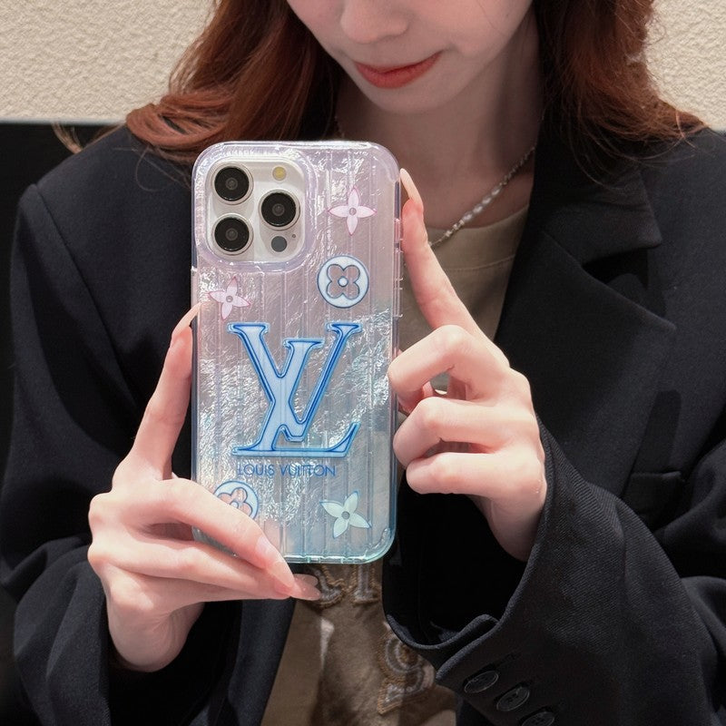 Lou roze en blauwe iPhone-hoesje