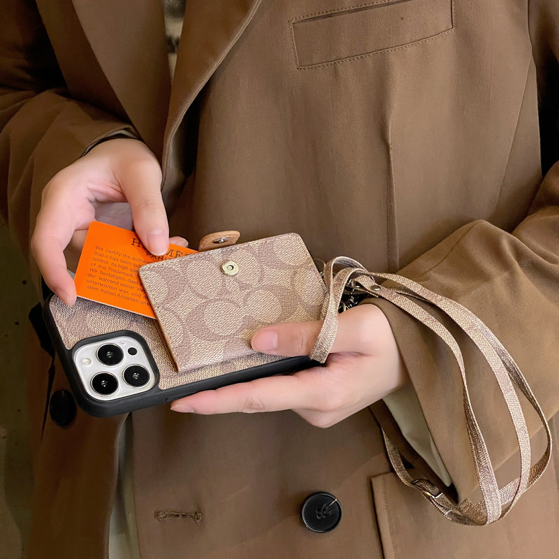 Coach iPhone tok pénztárcával és szíjjal, fehér -SZK240402