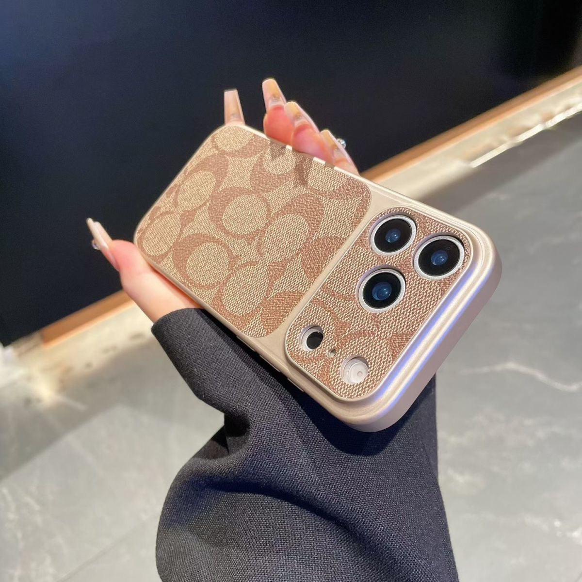Premium skinnmønster telefonveske