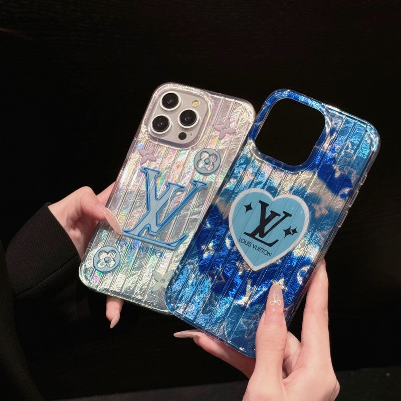 Lou roze en blauwe iPhone-hoesje