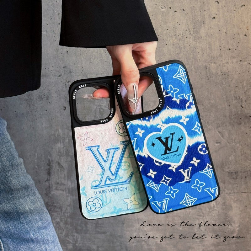 Lou blauw lederen iPhone-hoesje