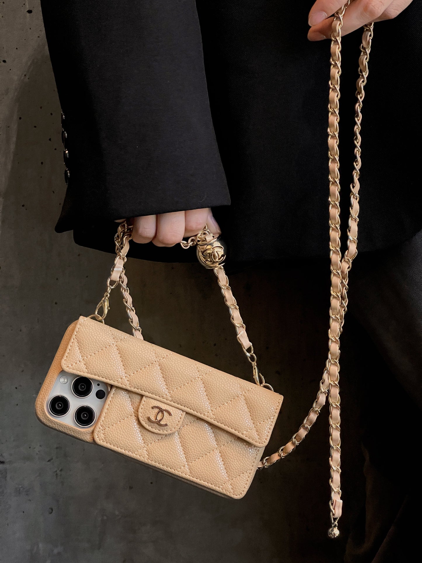 Πολυτελής Θήκη για iPhone Πορτοφόλι με Χέρι/Crossbody Chain