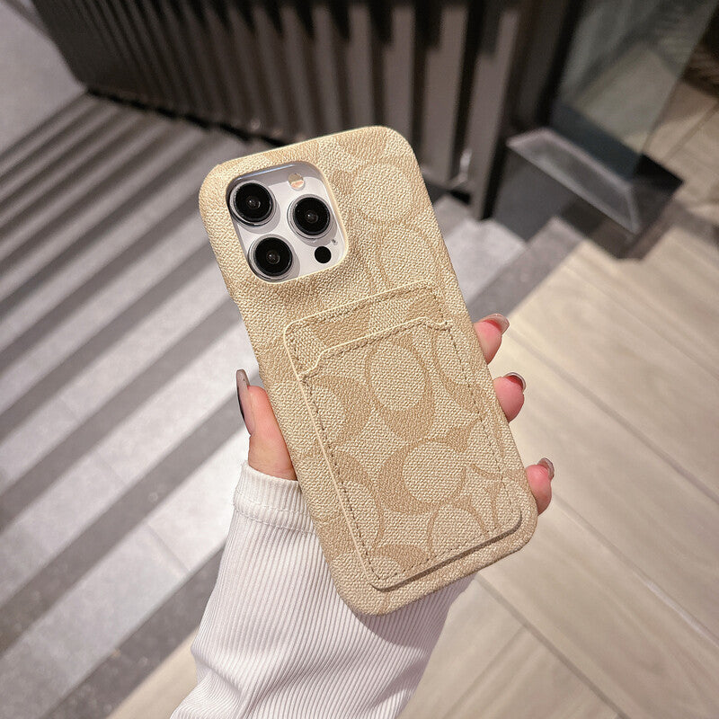 Κλασική θήκη iPhone Coach με θήκη κάρτας Λευκή -JQB240330