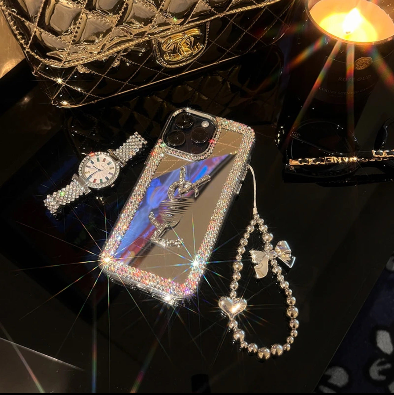 Θήκη iPhone με καθρέφτη ομορφιάς Glamorous – Μακιγιάζ & Στυλ εν κινήσει!