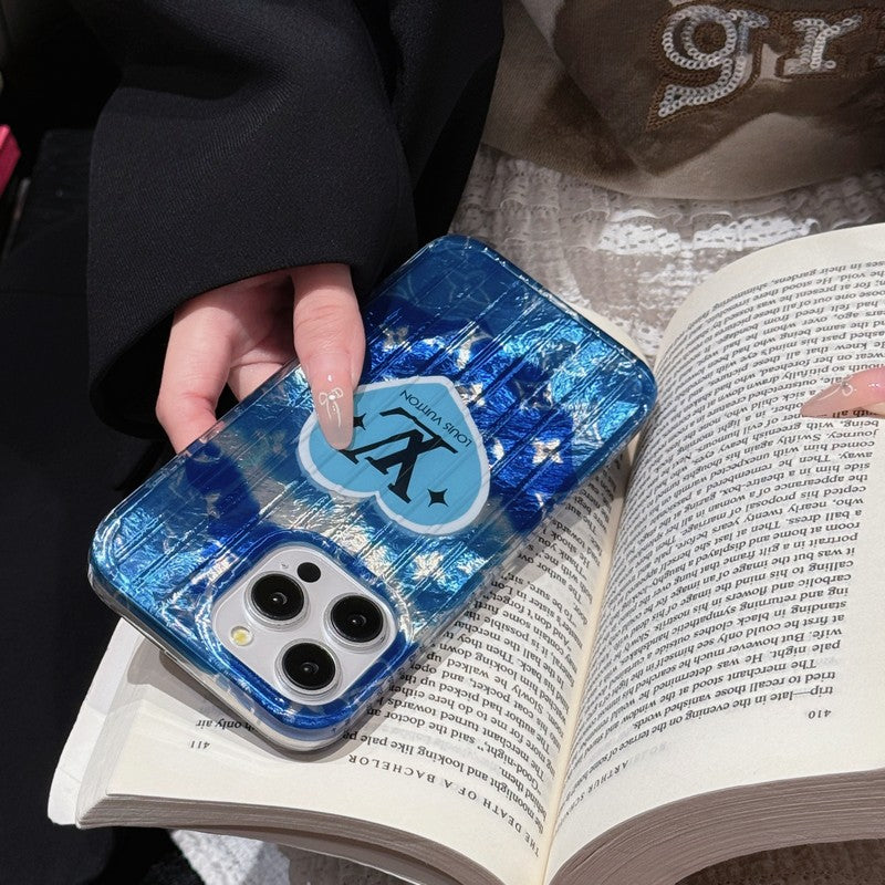 Lou roze en blauwe iPhone-hoesje