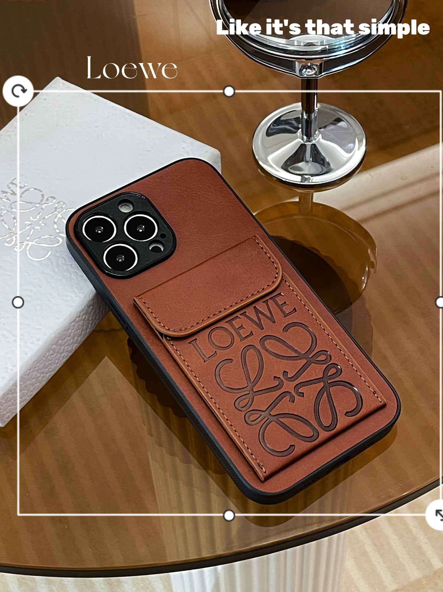 LOEWE iPhone tok kártyatartóval Barna-LZP241448