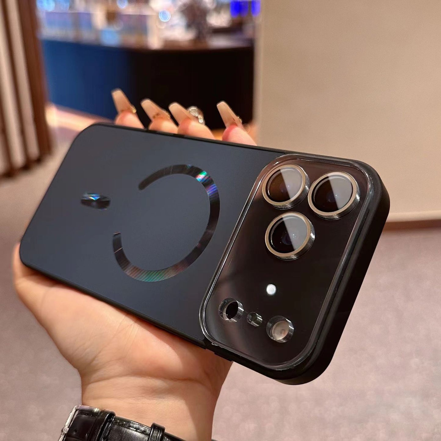 ✨ Magnetic Slim Shockproof Phone Case – Matte Metal Texture ⚡