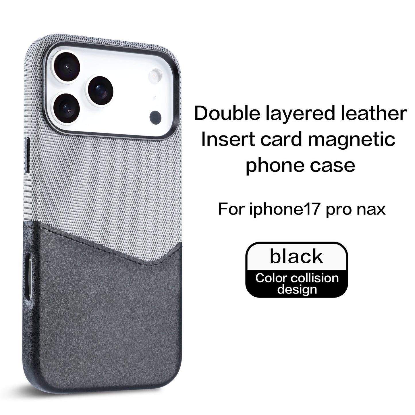 Dual-Layer Leather Magnetic Card Slot Phone Case