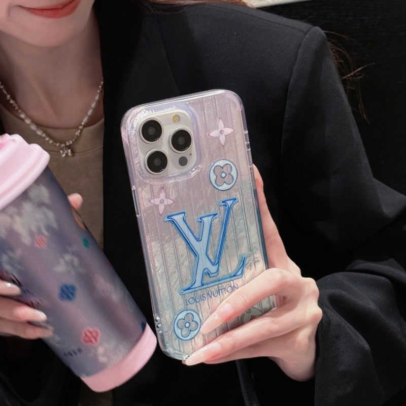 Lou roze en blauwe iPhone-hoesje